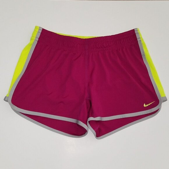 Nike Dri Fit Purple Neon Yellow Running Shorts Small - Picture 1 of 7